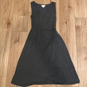 Anthropologie Maeve faux wrap dark grey dress